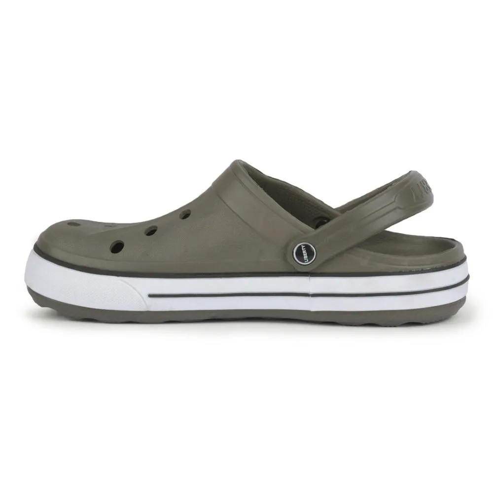 A-HA Olive Green Casual Slip-on Clogs For Men LITEWALK By Liberty