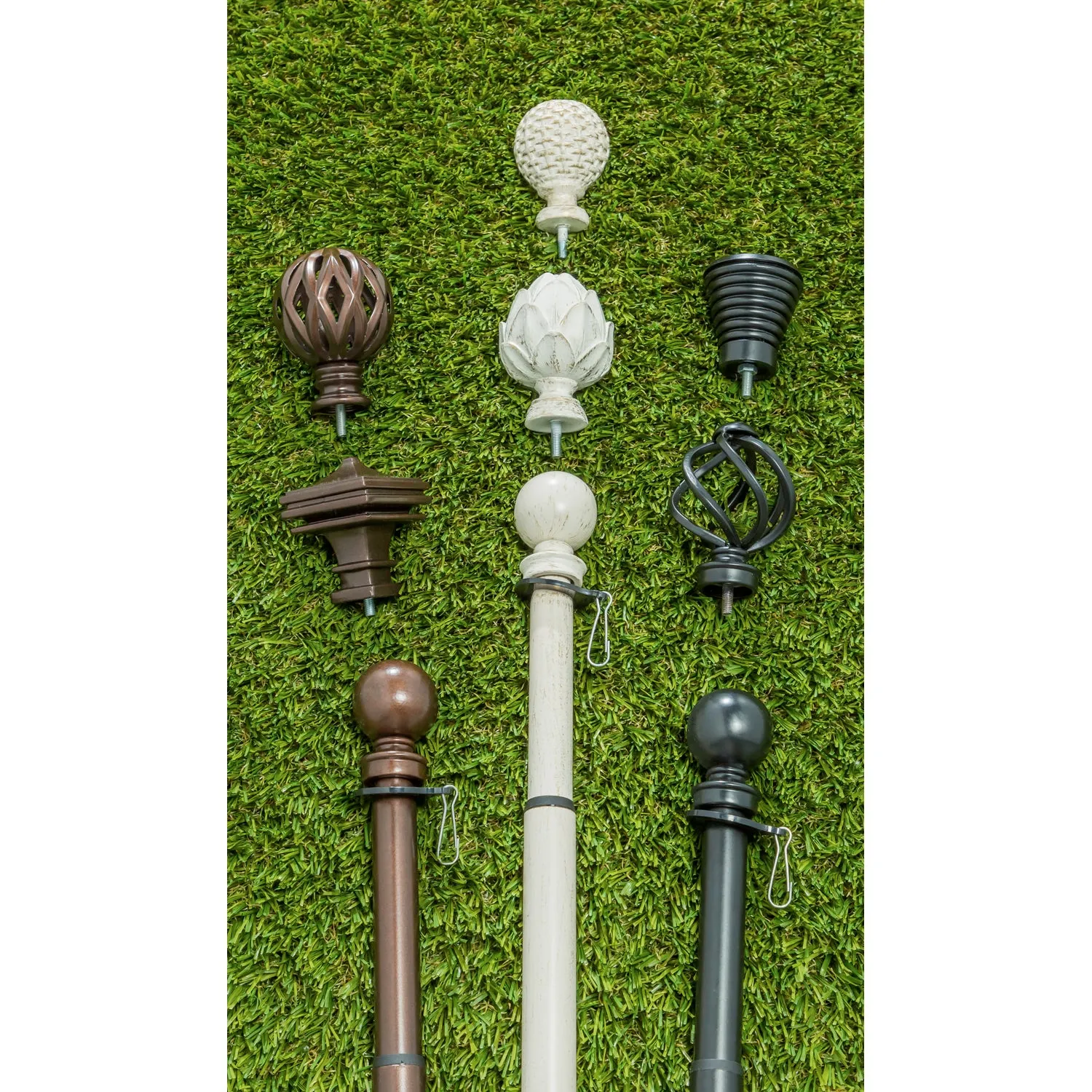 Basketweave Interchangeable Finial, Ivory,20172