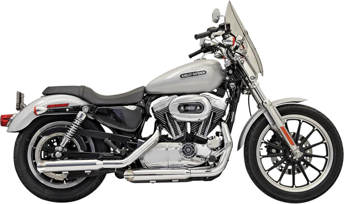 Bassani Manufacturing 1X27SB 3in. Firepower Slip-Ons - Black Billet Slash-Cut End Cap - Chrome