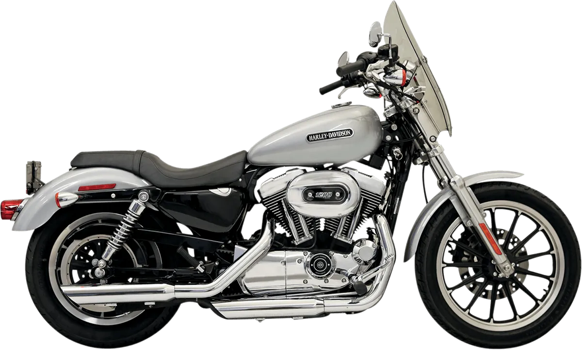 Bassani Manufacturing 1X27SB 3in. Firepower Slip-Ons - Black Billet Slash-Cut End Cap - Chrome