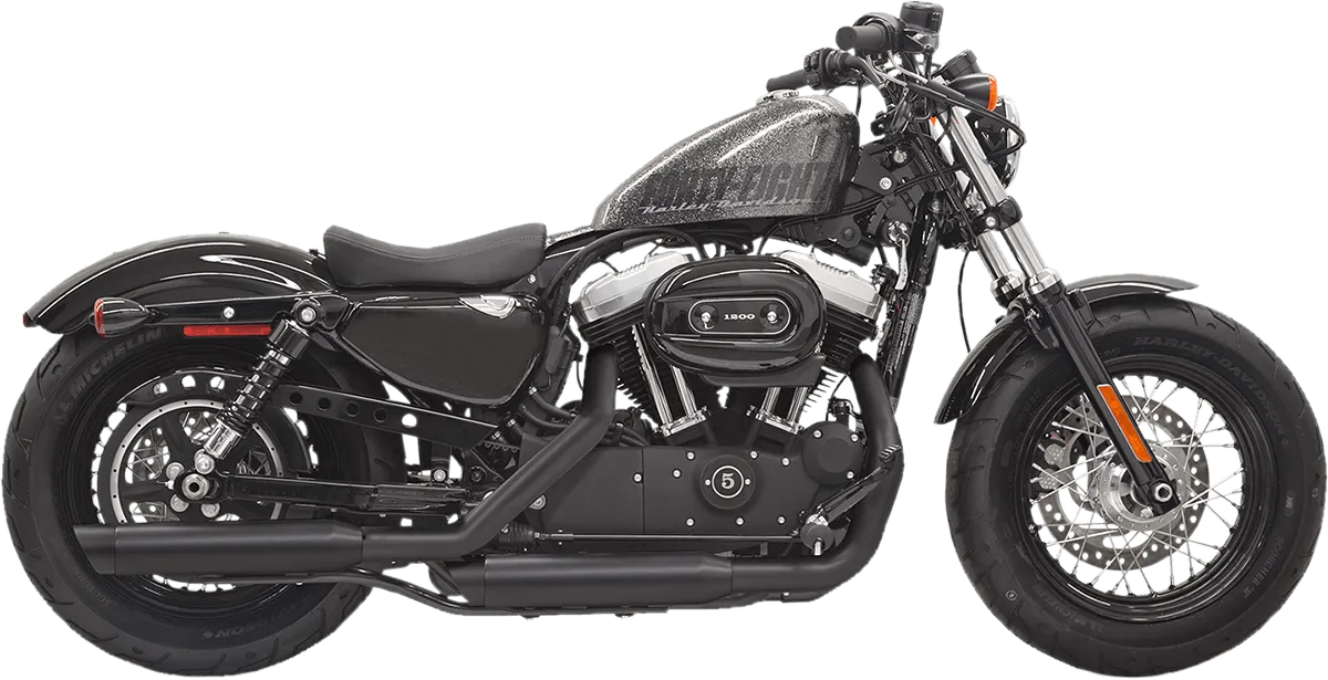 Bassani Manufacturing 1X27SB 3in. Firepower Slip-Ons - Black Billet Slash-Cut End Cap - Chrome