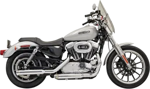 Bassani Manufacturing 1X27SB 3in. Firepower Slip-Ons - Black Billet Slash-Cut End Cap - Chrome
