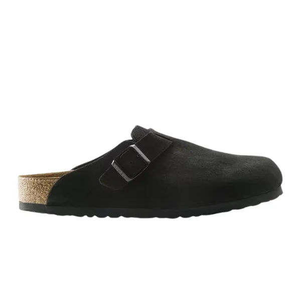 Birkenstock Women's Boston Soft Footbed Suede Leather Black