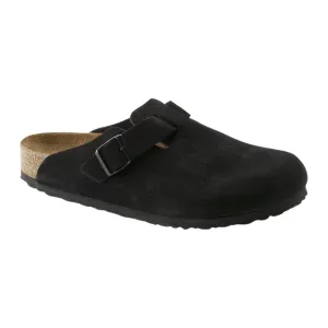 Birkenstock Women's Boston Soft Footbed Suede Leather Black