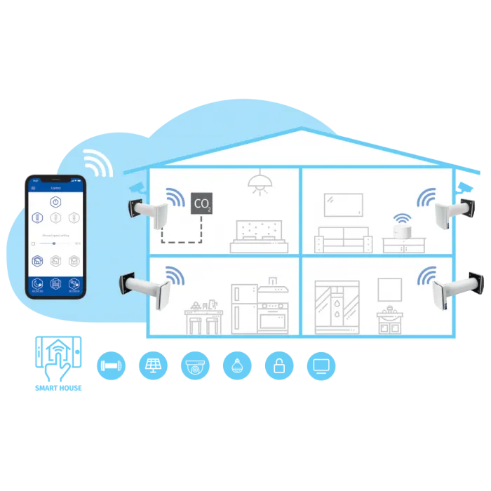 Blauberg VENTO-MIDI-AIR-BLK Vento Midi-Air Decentralised Single Room Heat Recovery Unit - WiFi - Black Cowl