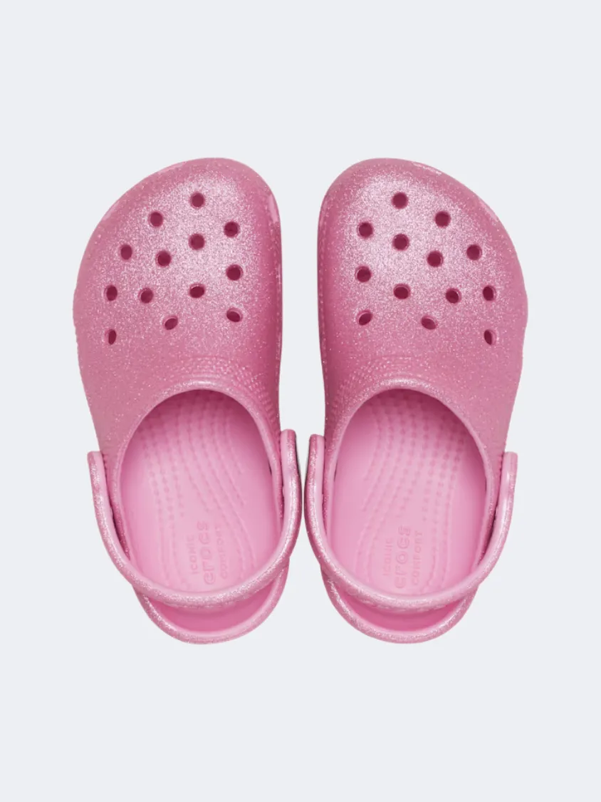Crocs Toddler Classic Glitter Infant Lifestyle Clog Pink Tweed Glitter