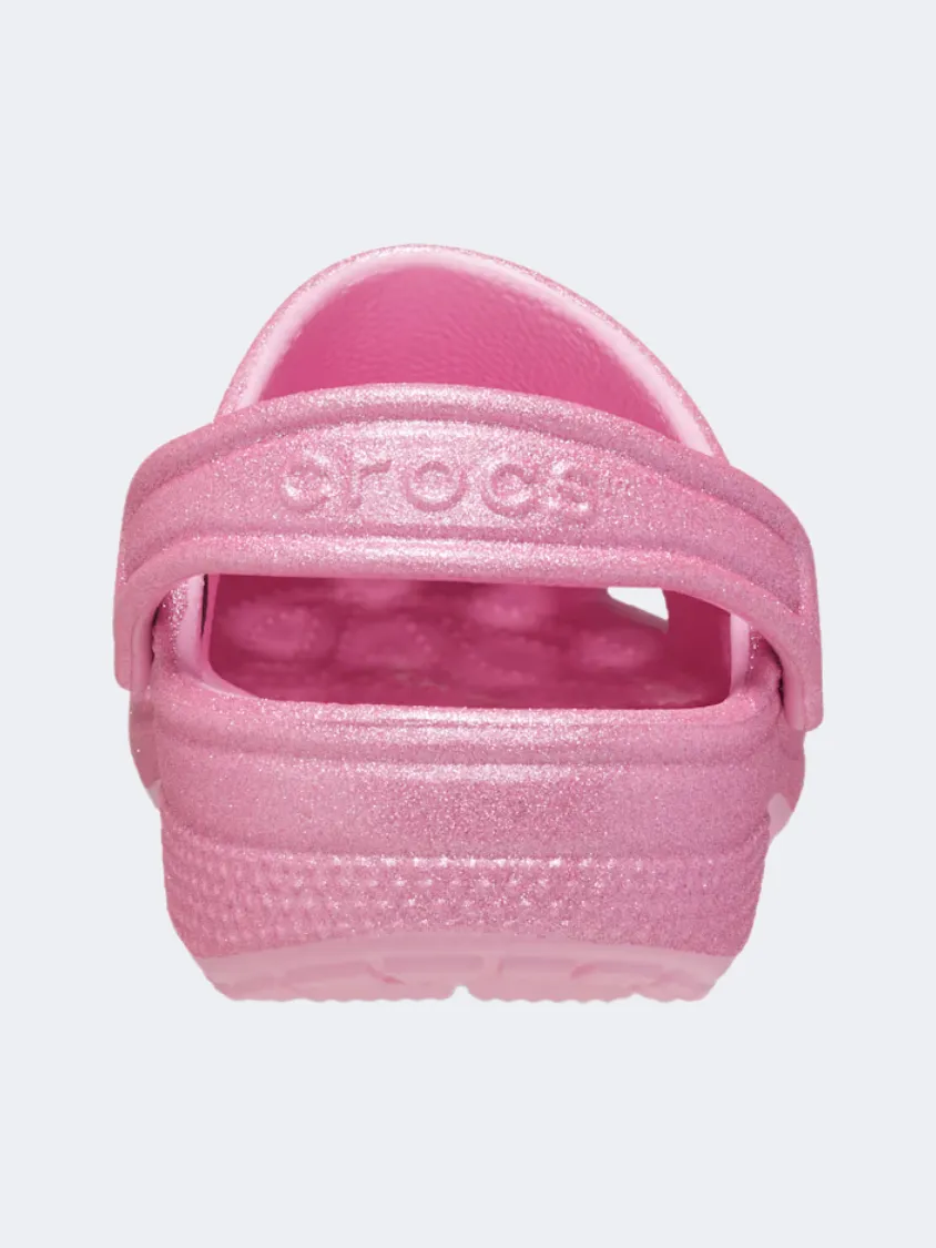Crocs Toddler Classic Glitter Infant Lifestyle Clog Pink Tweed Glitter