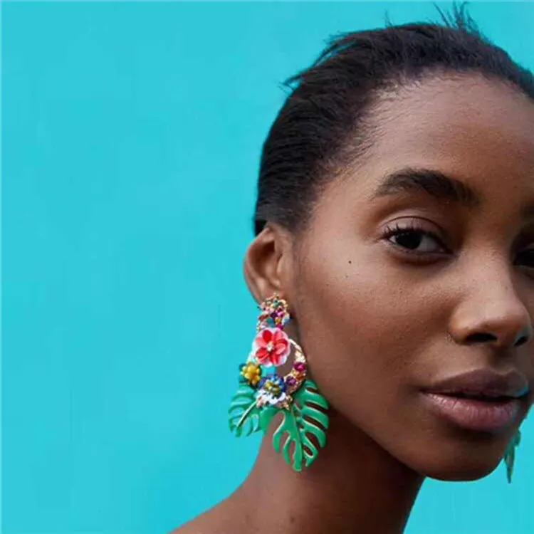 High-end Creative Alloy Leaf Earrings