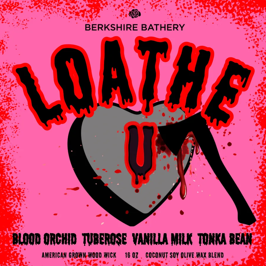 LOATHE U | Blood Orchid   Vanilla Milk - 16oz Wood Wick Candle