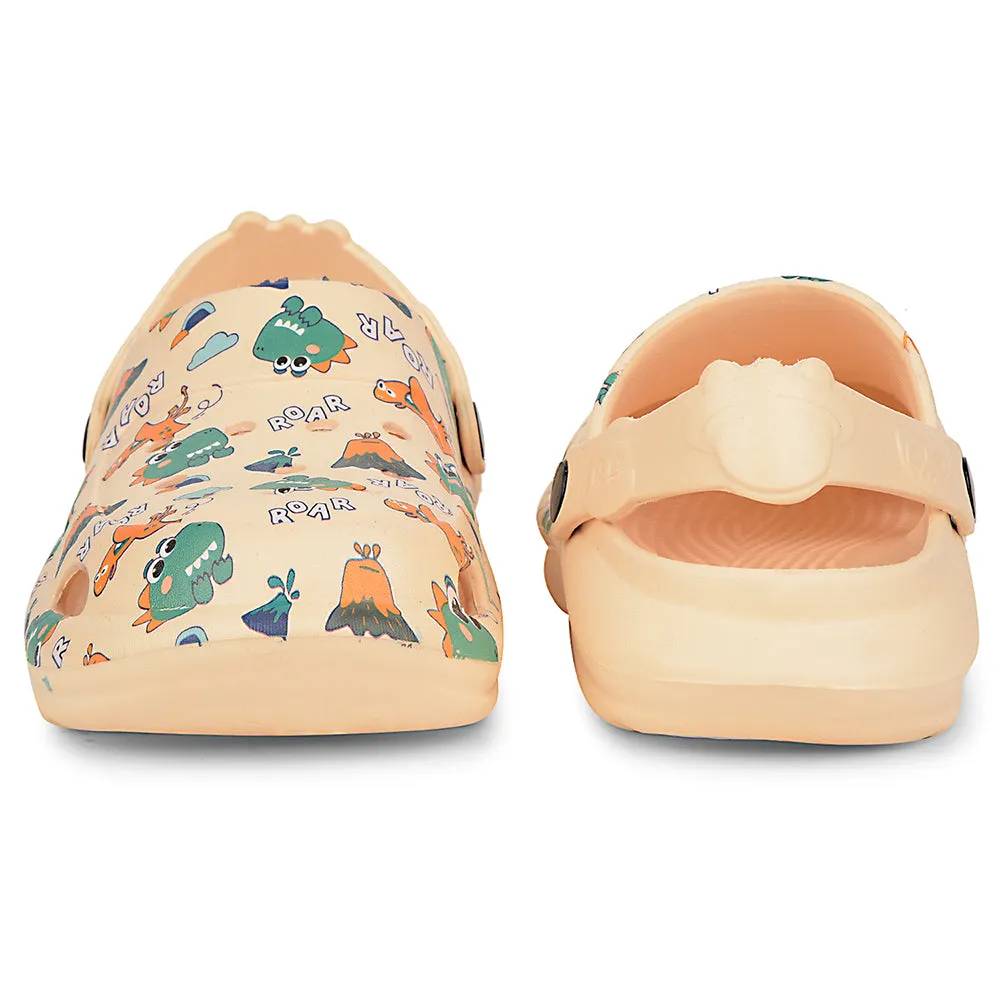Lucy & Luke Beige Casual Slingback Printed Clogs For Kids ALEX-K2E By Liberty