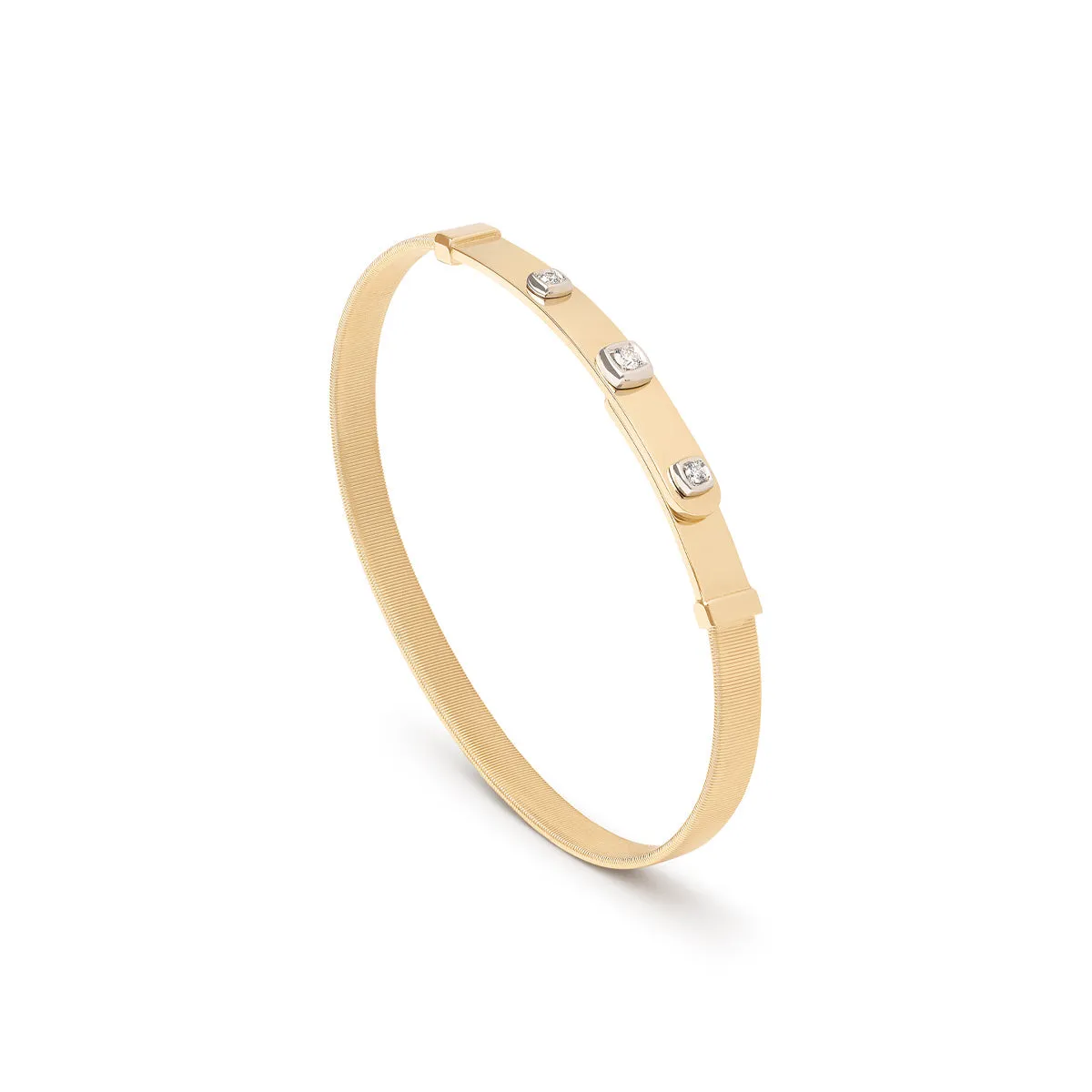 Marco Bicego Masai Coil And Diamonds Thin Bangle Bracelet
