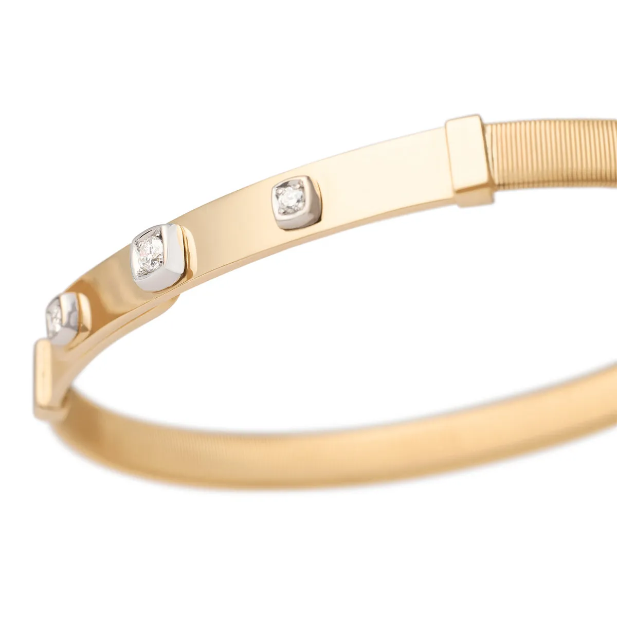 Marco Bicego Masai Coil And Diamonds Thin Bangle Bracelet