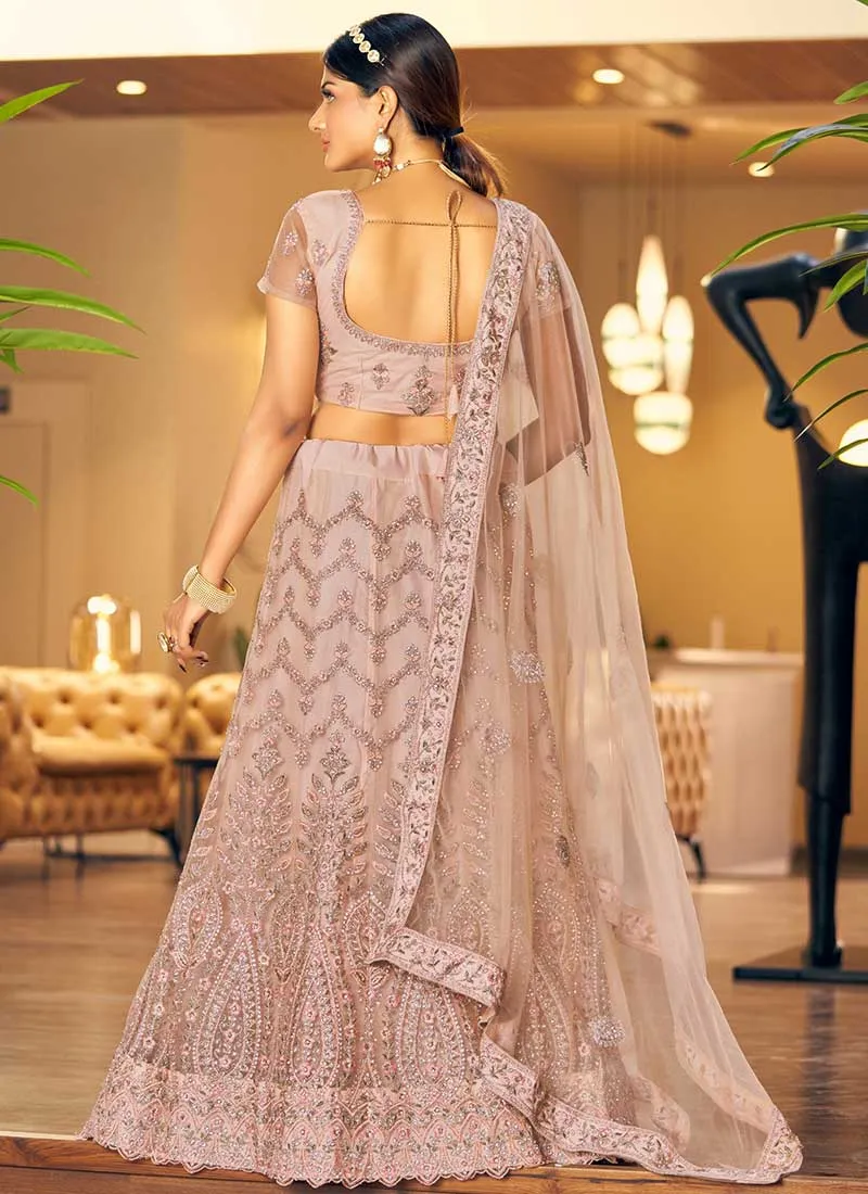 Peach Multi Embroidery Designer Lehenga Choli