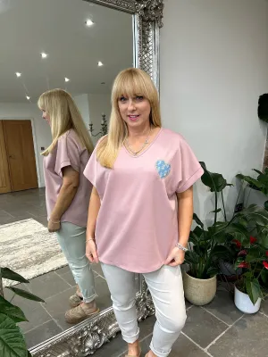 Rose Short Sleeve Heart Top Lucy