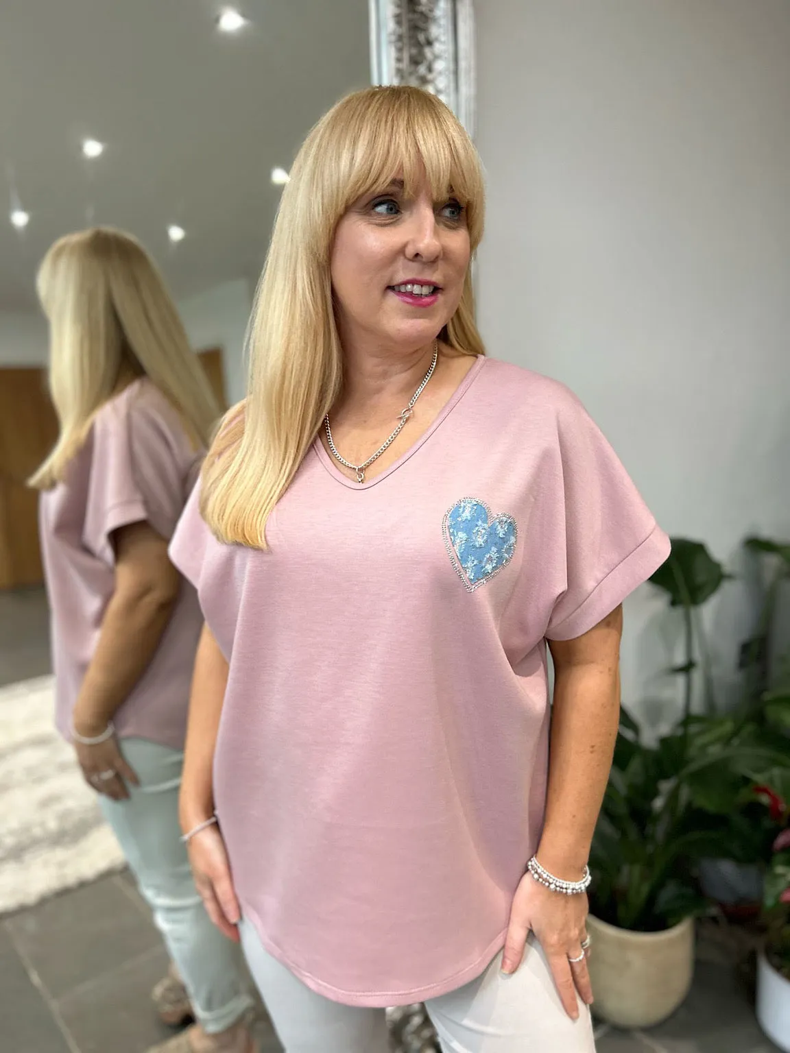 Rose Short Sleeve Heart Top Lucy