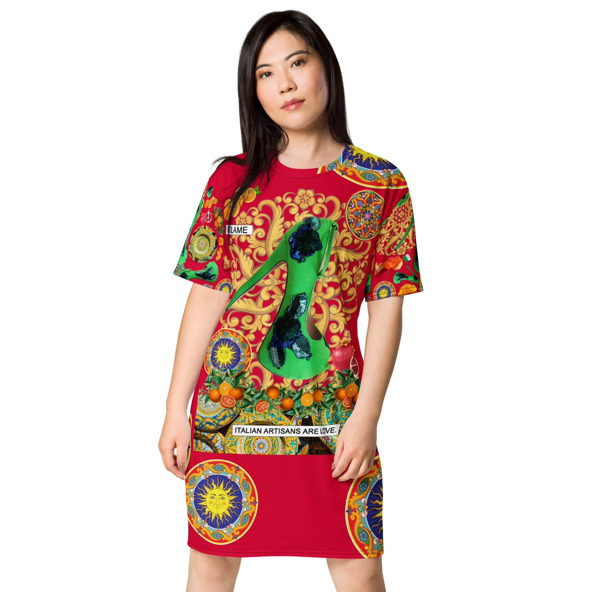T-shirt dress 'Artisans love'