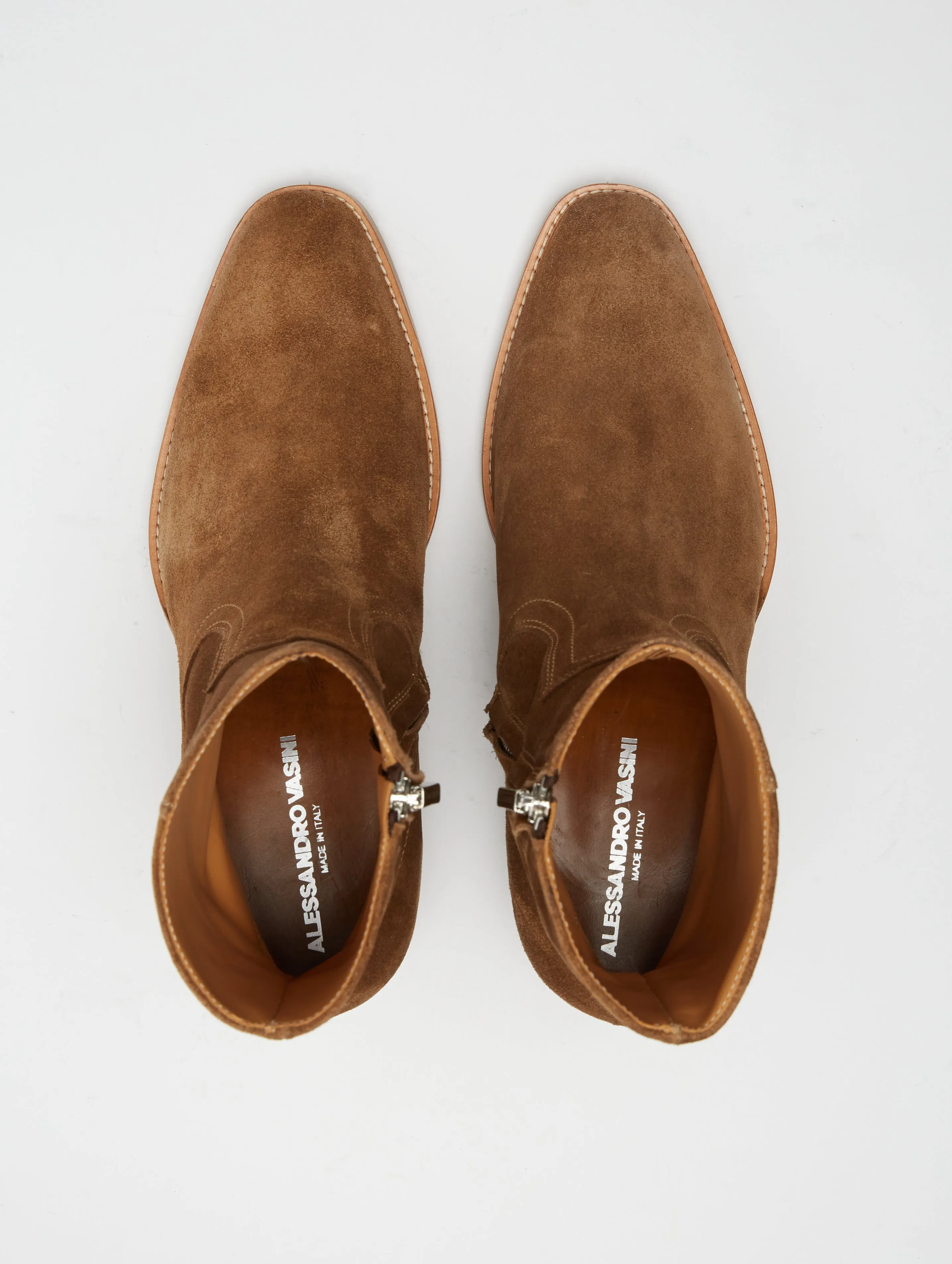 TEXAS PLAIN BOOT IN TOBACCO SUEDE - Woman
