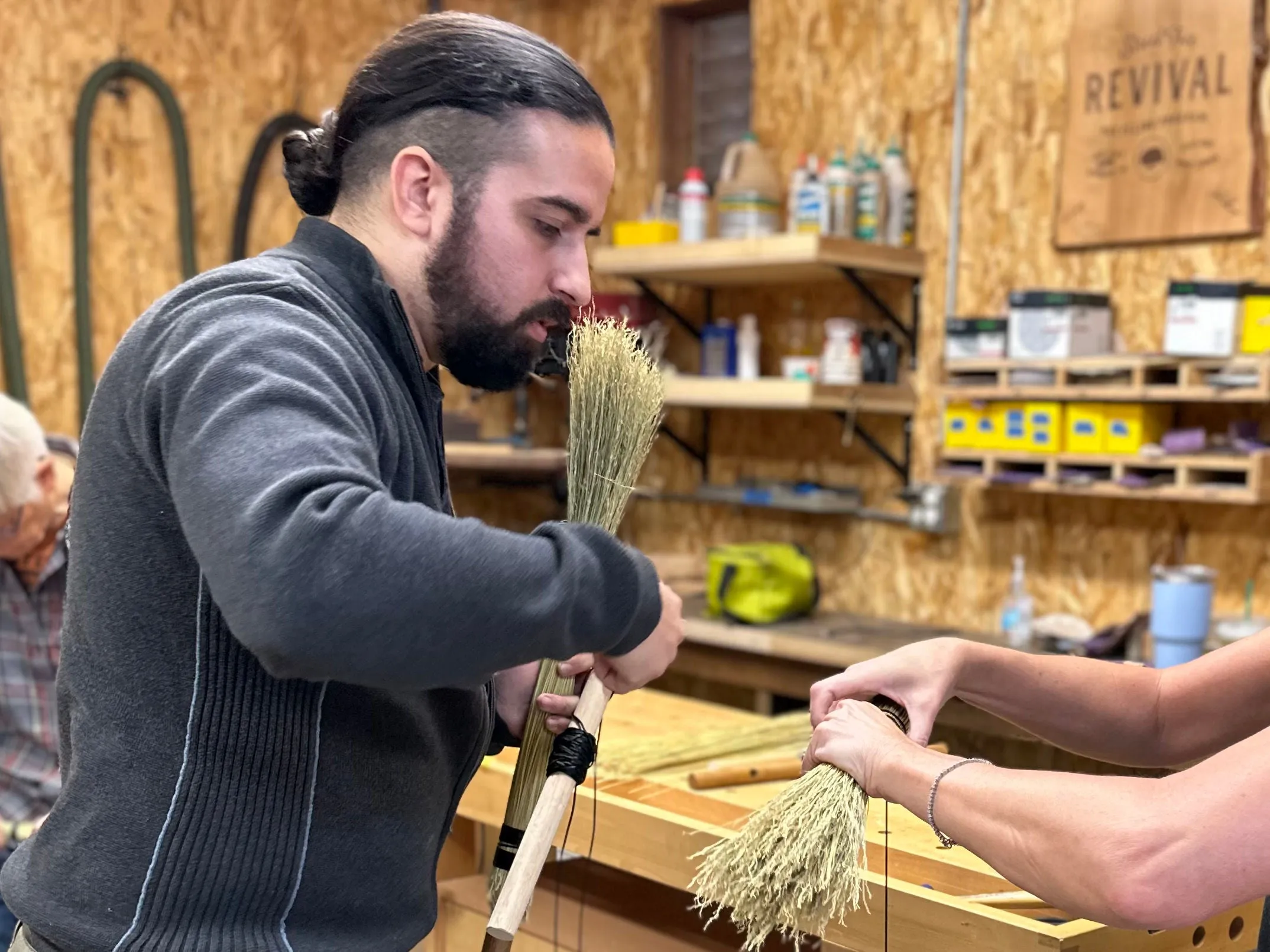 Traditional Broom Making - Turkey wing