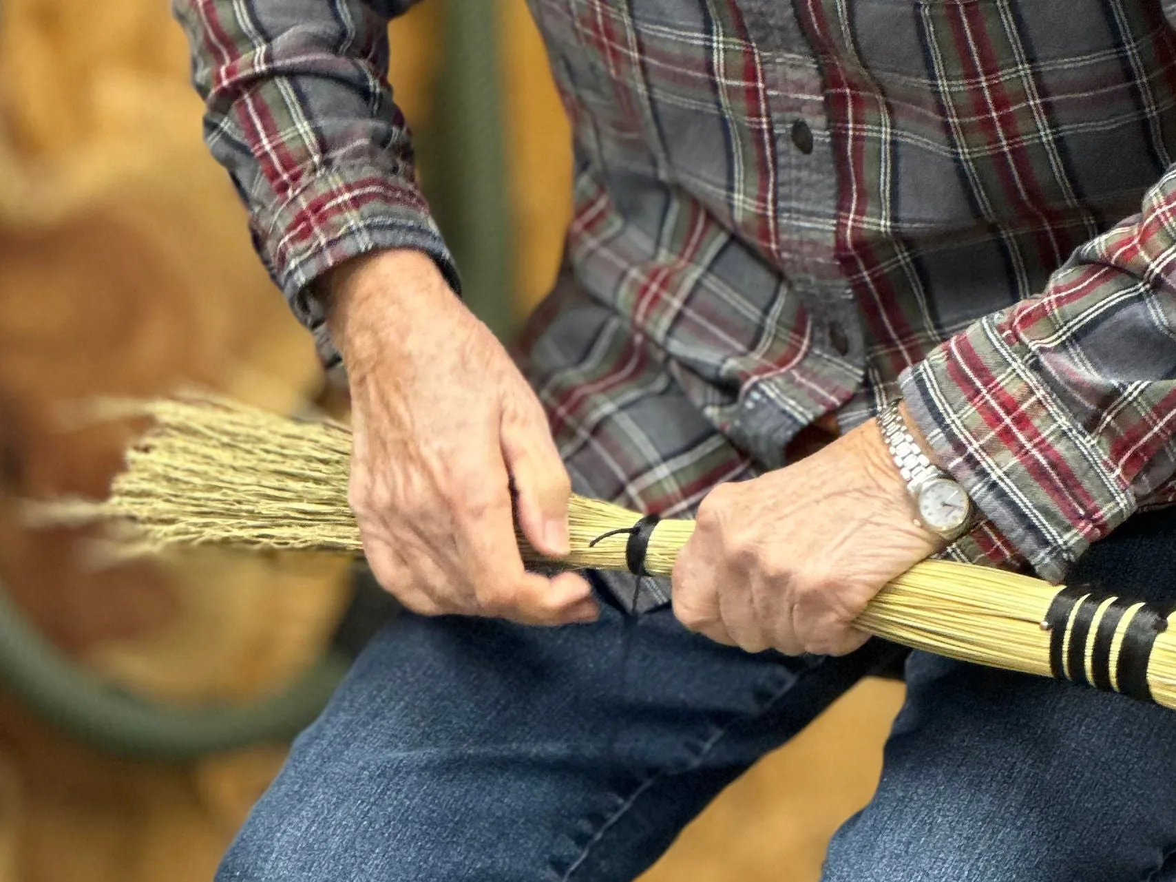 Traditional Broom Making - Turkey wing