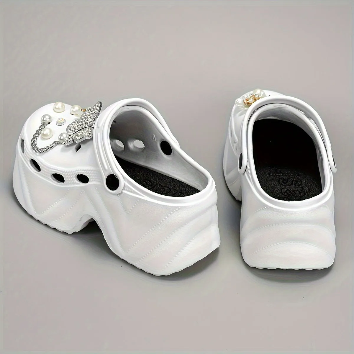 Trendy Clogs With Rhinestone Butterfly Flower For Girls, FS