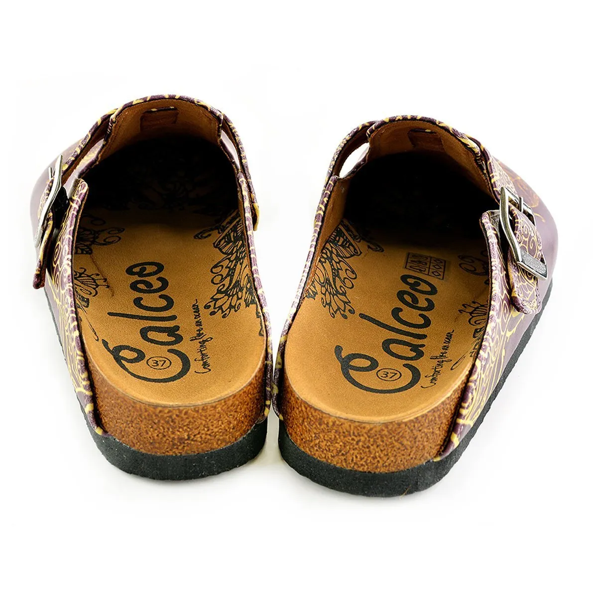 Yellow Mozaic Patterned and Purple Elephant Patterned Clogs - WCAL345