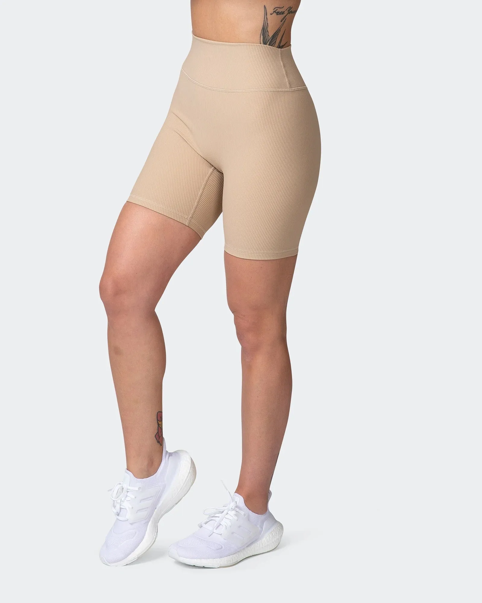 Zero Rise Rib Bike Shorts - Brown Sugar