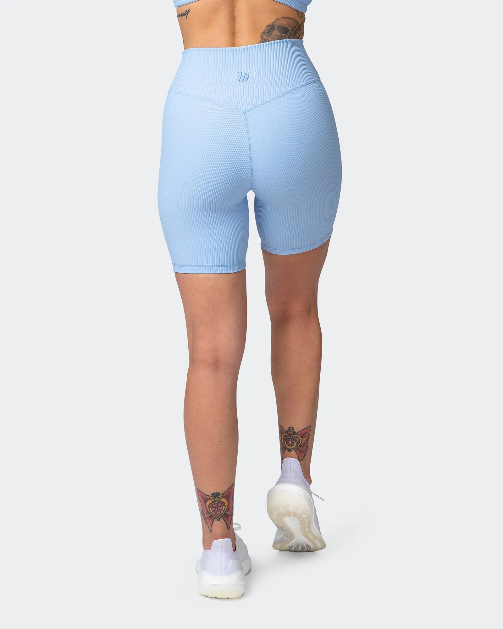 Zero Rise Rib Bike Shorts - Periwinkle
