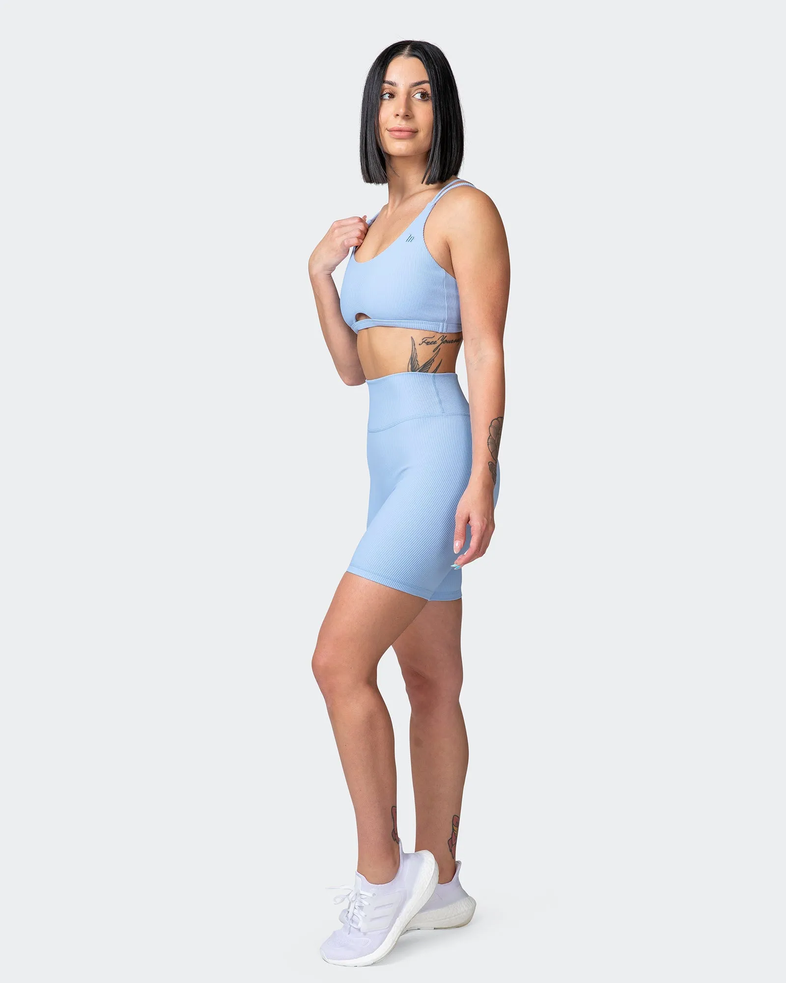 Zero Rise Rib Bike Shorts - Periwinkle